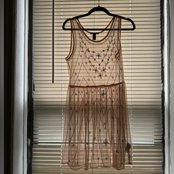 Forever 21 Dresses & Skirts - Sheer Beaded Tank Dress - great for flapper party